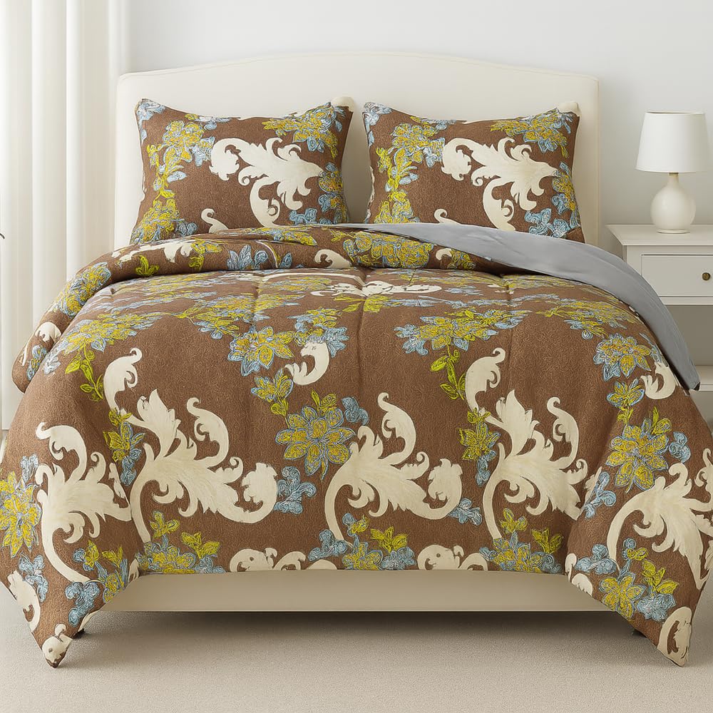 SANMARINO 220 TC Catton AC Comforter Set King Size Double Bed with 1 Fltted bedsheet & Two King Pillow Covers, 4 Pieces Bedding Set (90x100 inch & 72x78 inch, Coffee Brown)-image-37