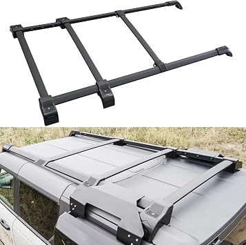 5Pcs Roof Rack Kit for 2021-2026 Ford Bronco Hard TOP 4Door Rooftop Side Rails Cross Bars Black Except Bronco Sport