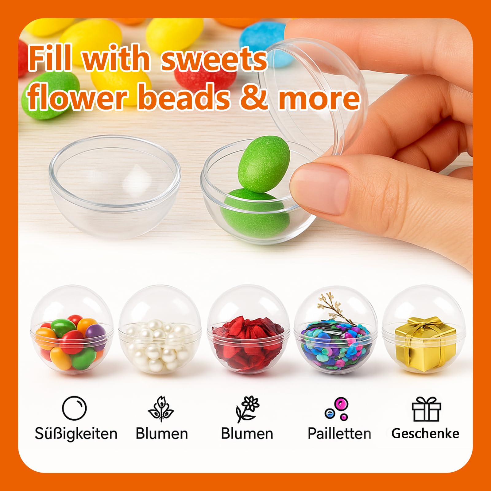 15 Pièces Boule Transparente à Remplir, Boules De Noël Transparentes En Plastique, Acrylique