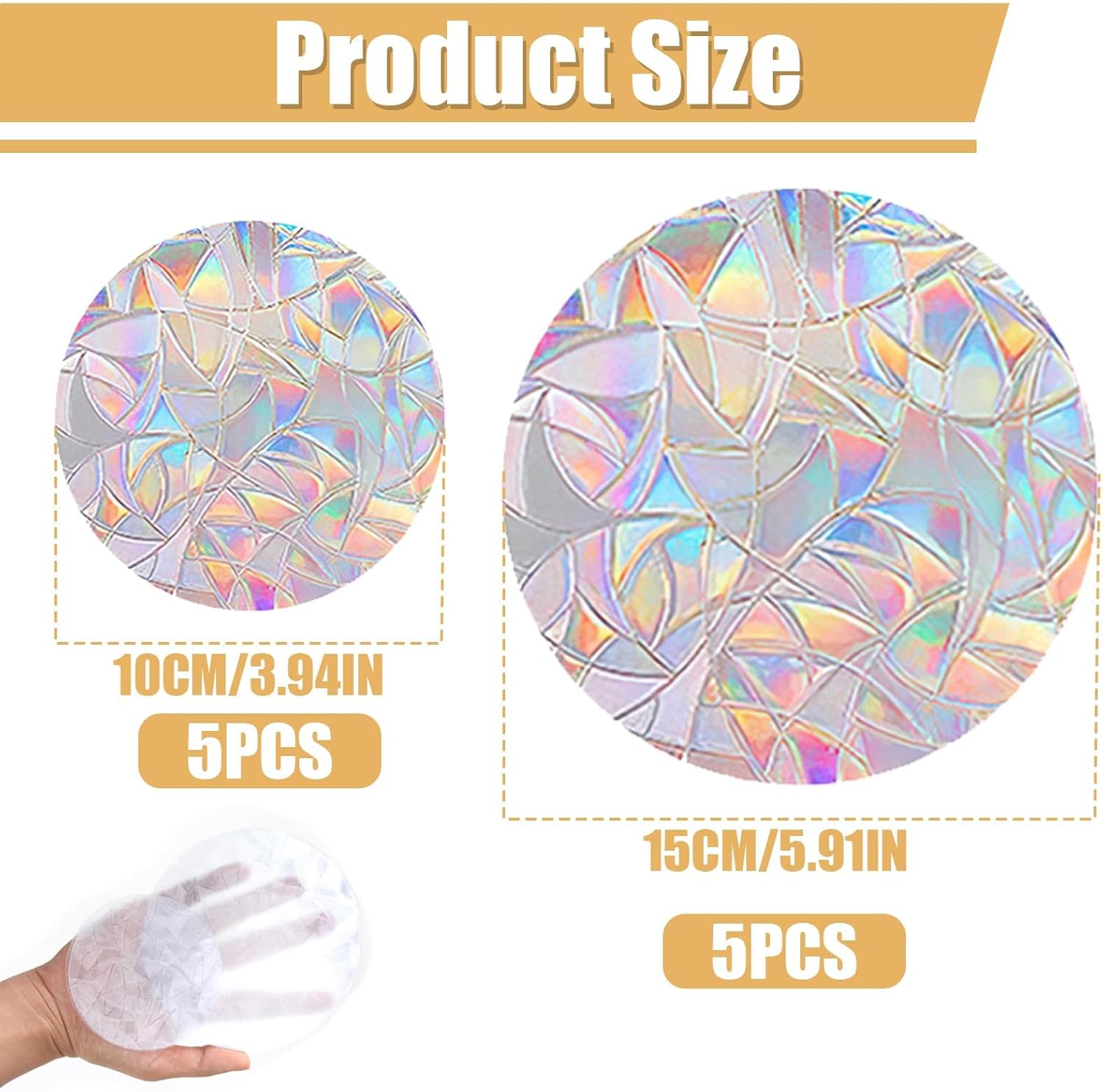 Lot de 10 Stickers Suncatcher Anti-Collision: Décoration Arc-en-Ciel pour Fenêtres - Image secondaire