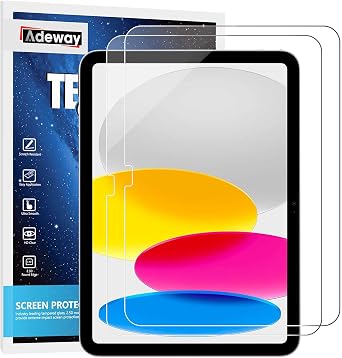 Adeway 2 Pack Screen Protector for iPad 11th A16-10th GeniPad A16 11-inch 2025-10.9-inch 2022,Tempered Glass,Scratch Resistant,Clear Display,Apple Pencil Compatible