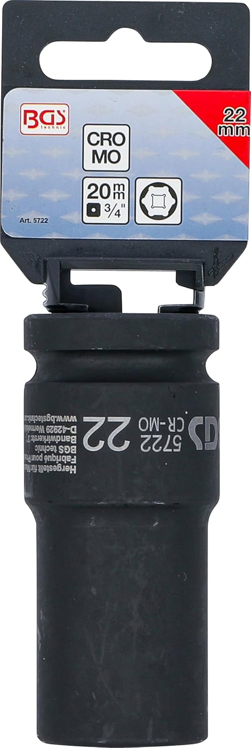 BGS 5722 | Impact Socket Hexagon, deep | 20 mm (3/4") Drive | 22 mm