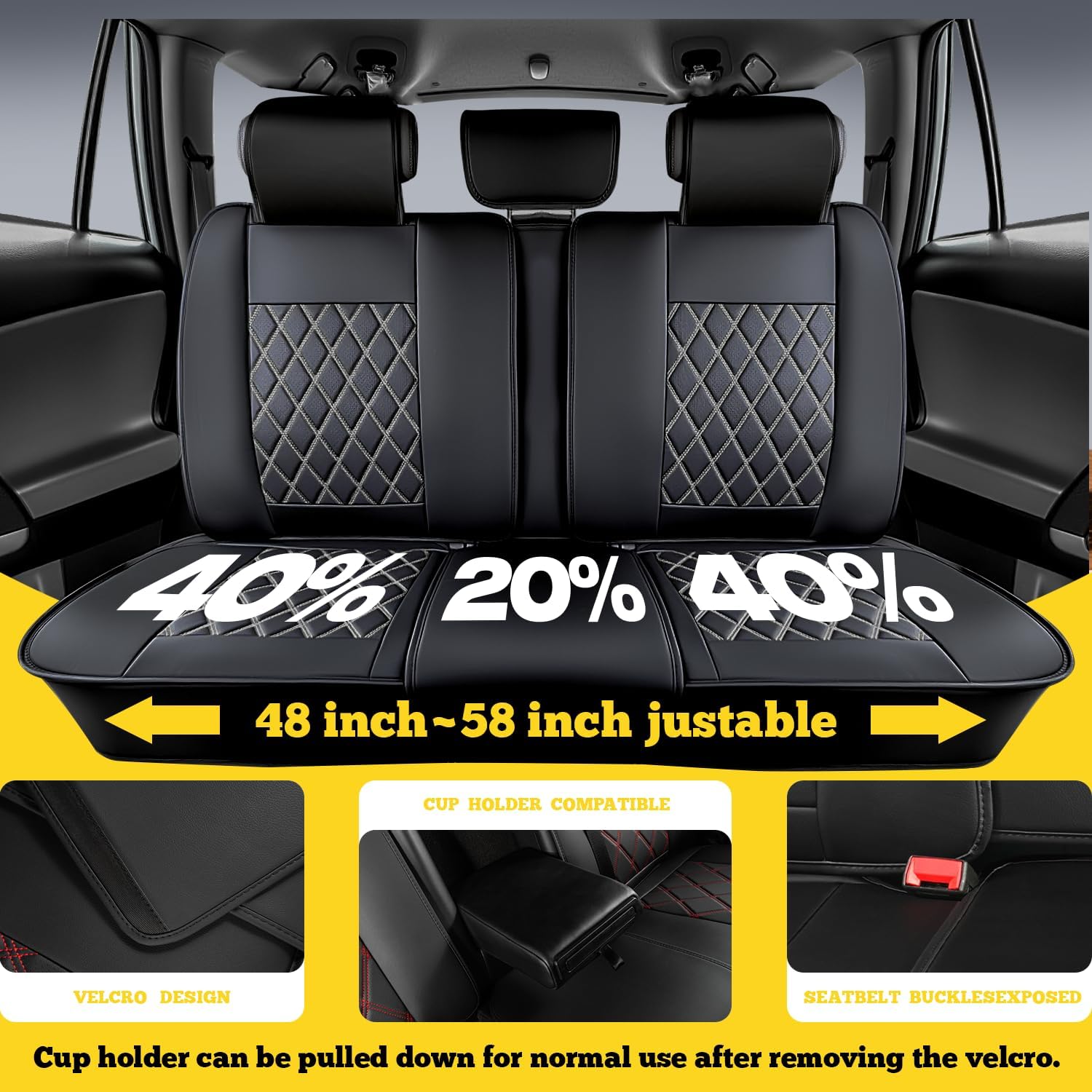 LINGVIDO Car Seat Covers Full Set (5 Seats) - Premium Perforated Nappa Leather, Waterproof Shield, Omni-Adapt Fit SUVs Sedans, Ultimate Family & Pet Protection