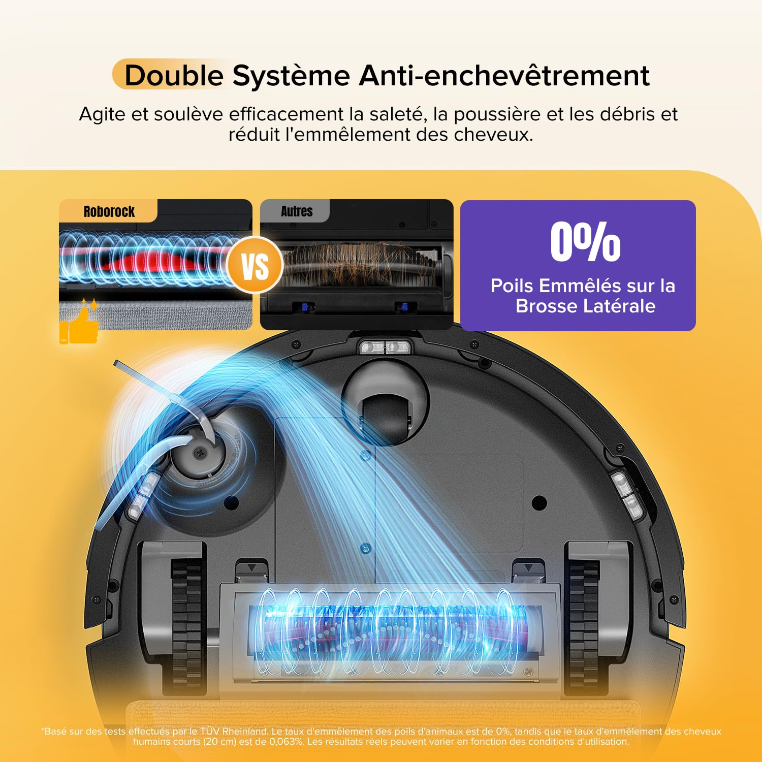 roborock Q7 M5 Set Aspirateur Robot Laveur 10 000 Pa, Double Conception Anti-Enchevêtrement, Durée de Nettoyage Prolongée, Navigation avec LiDAR Précis, APP, Noir