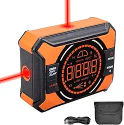 Medidor de ângulo magnético digital com laser, mini localizador de ângulo a laser 3 em 1, nível digital recarregável com visor retroiluminado, transferidor inclinômetro para marcenaria, serra de mesa