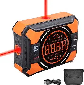 Medidor de ângulo magnético digital com laser, mini localizador de ângulo a laser 3 em 1, nível digital recarregável com visor retroiluminado, transferidor inclinômetro para marcenaria, serra de mesa