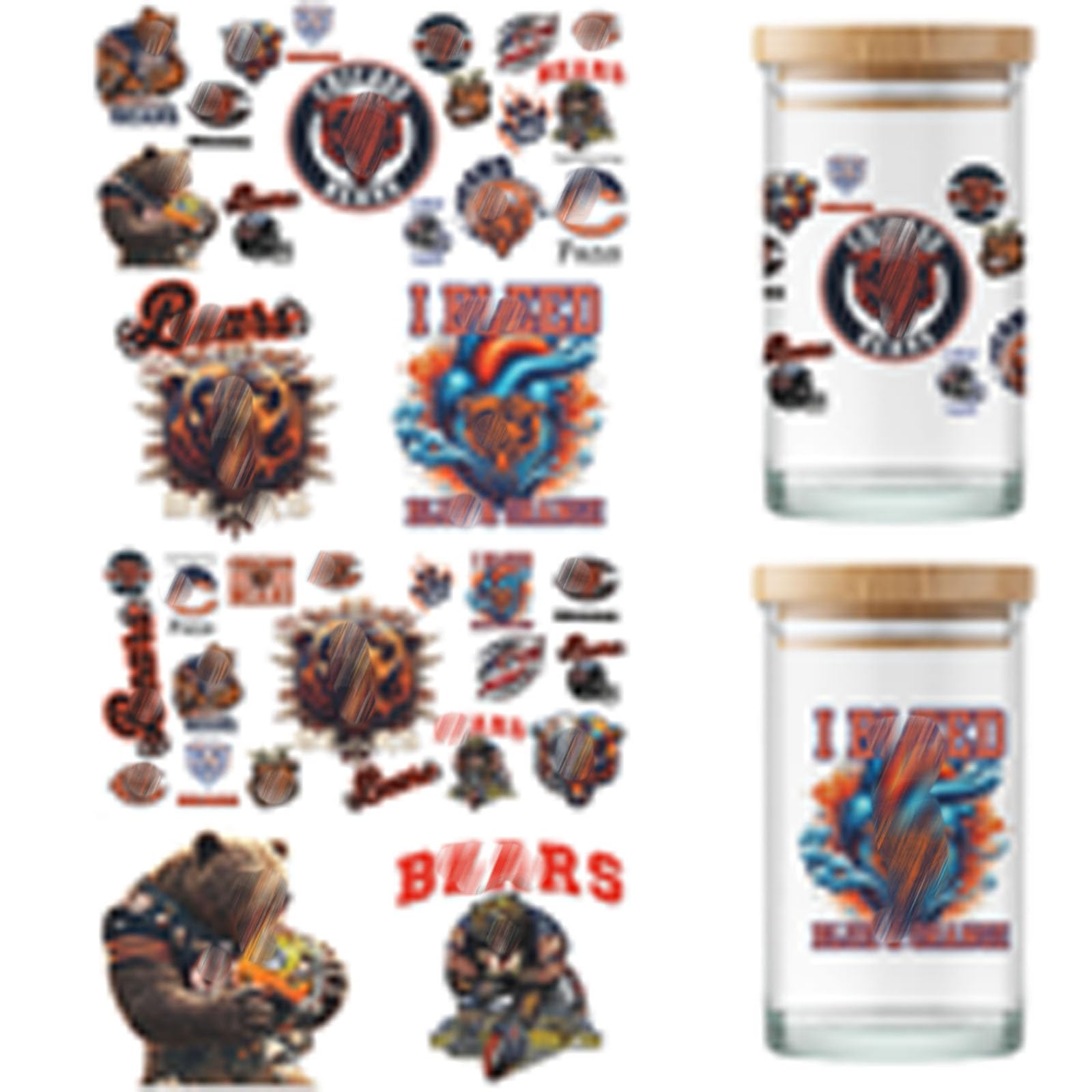 4 Sheet UV DTF Cup Wraps for 16 Oz Tumblers American Football Decals (13)