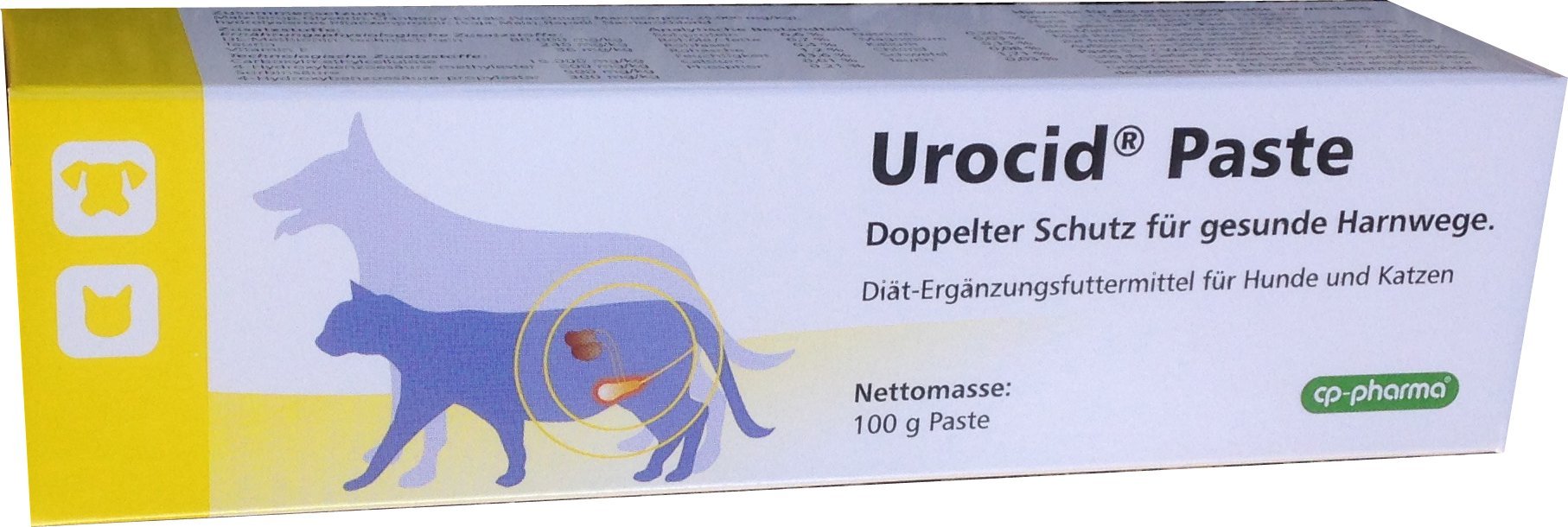 cp-pharma Urocid Paste | 100 g | Diät-Ergänzungsfuttermittel für Hunde und Katzen | Bei Blasenbeschwerden, Struvitsteinen mit Methionin & Cranberry