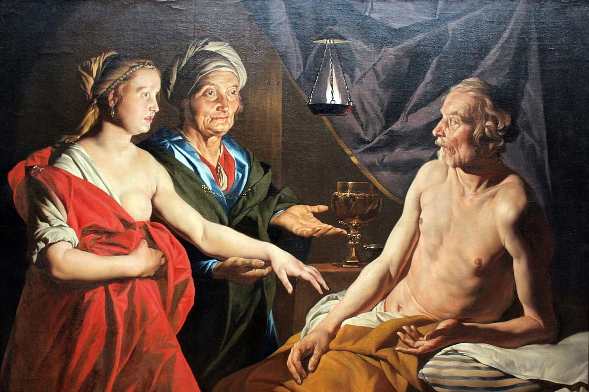Cuadro de lienzo de Sarah lleva a Agar a Abraham de 60x90cm para decoración 5
