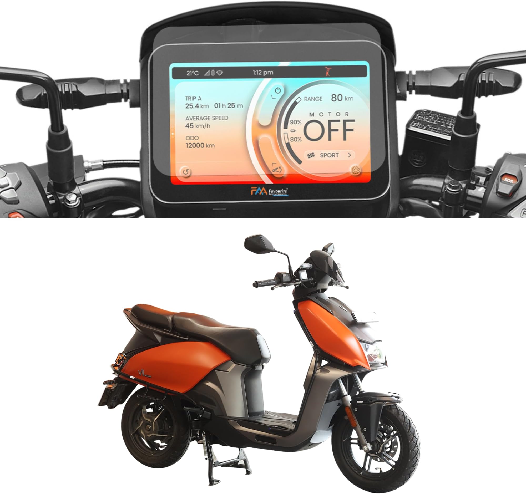 Favourite Auto Accessories Unbreakable Glossy Screen Protector for Hero Vida V1 & V1 PRO