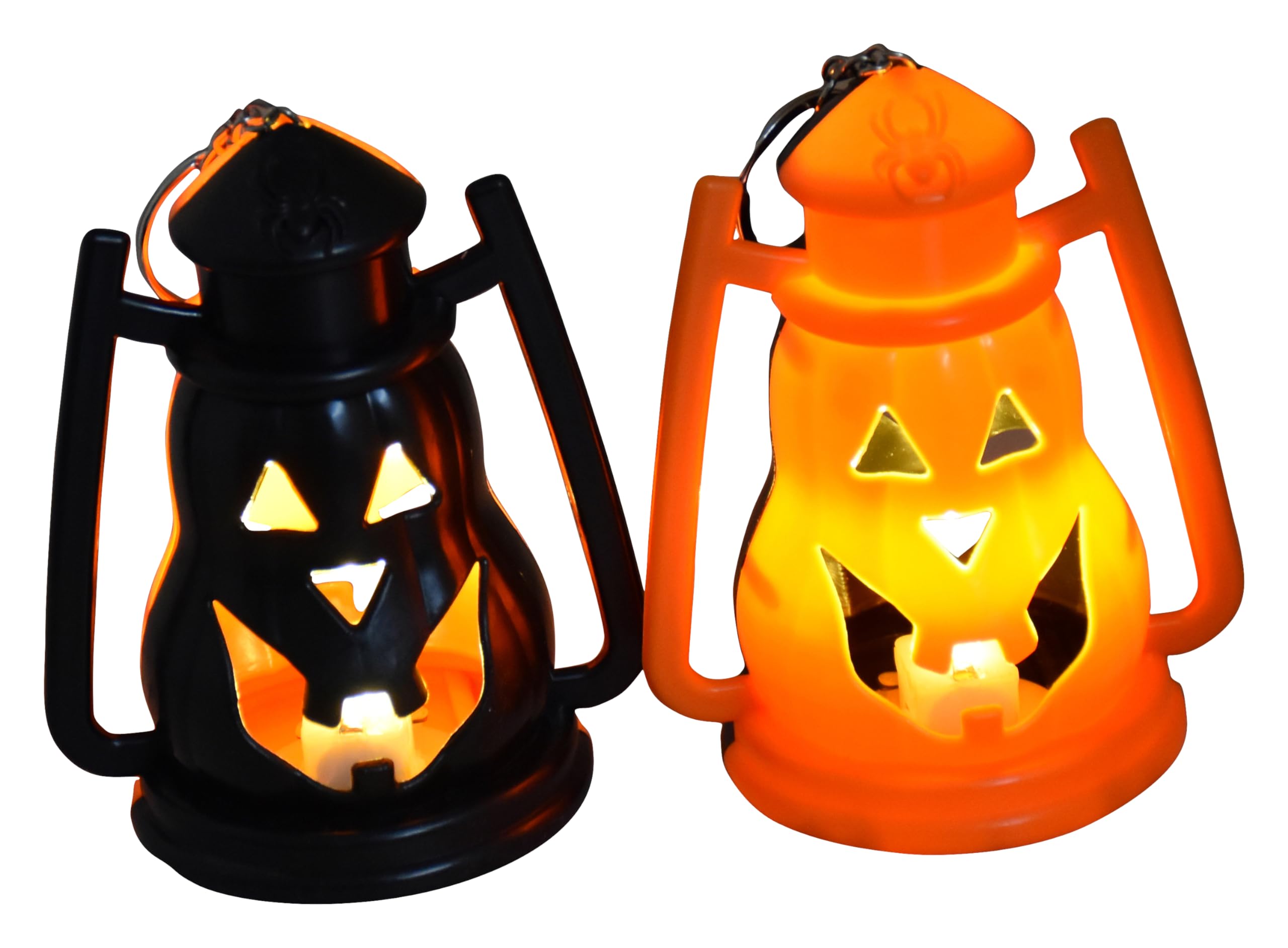 MY PARTY SUPPLIERS Jagmag® Pack of 2 Halloween Tea Lights Lanterns, Battery Operated Halloween Flameless LED Candles, Halloween Key Chains Delicate Halloween Decors Halloween Decorative Bag 2