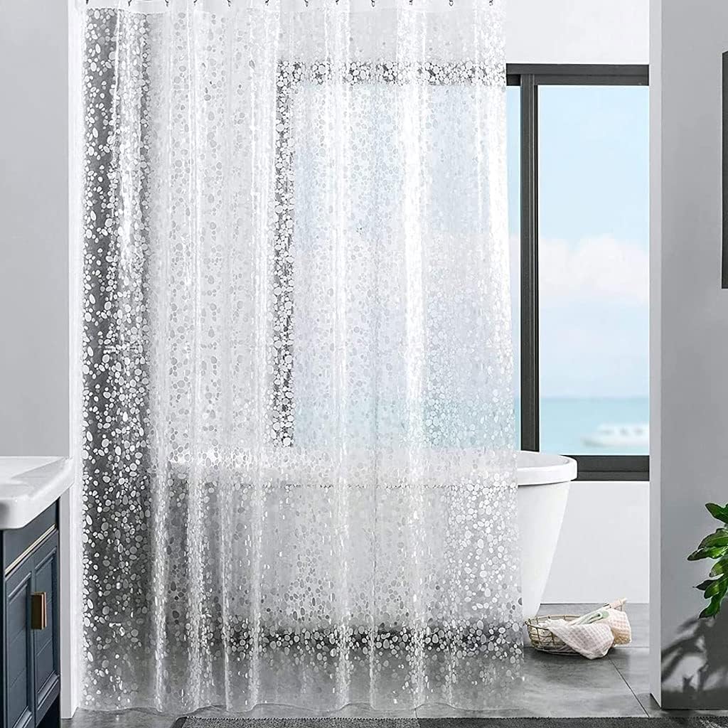 Shower Curtain 3D Hook Waterproof Translucent Bathroom Home Decor