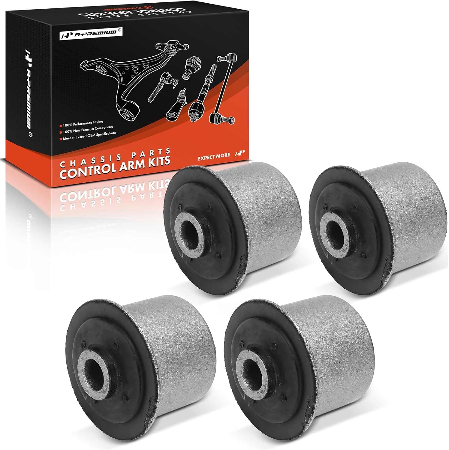 A-Premium 4 x Front Upper Control Arm Bushing Kit, Compatible with Jeep ZJ Series Grand Cherokee 2005-2010, XK Series Commander 2006-2010