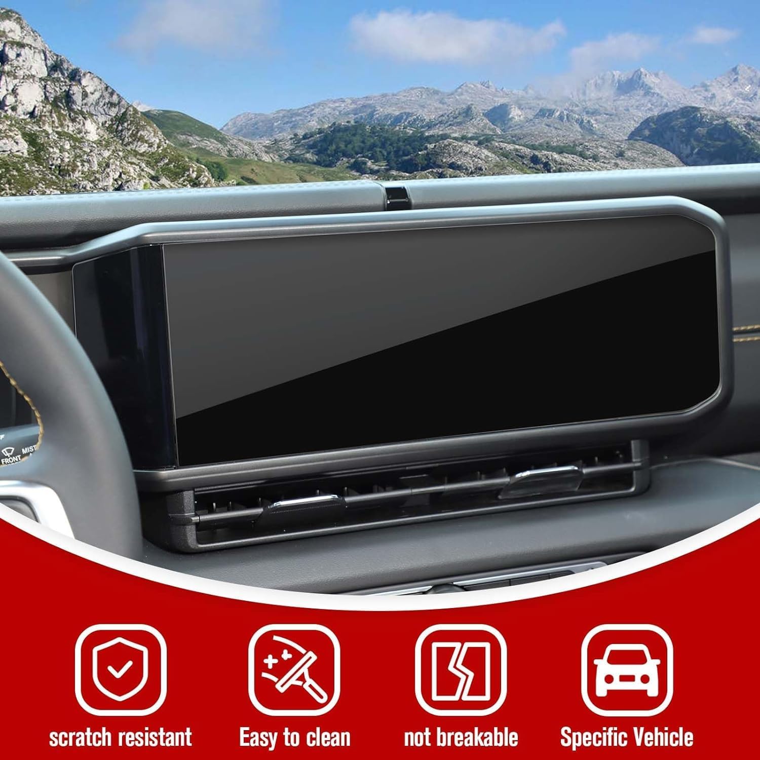 Screen Protector for 2024 2025 Jeep Wrangler JL JT 4XE Navigation Display Screen Protective Nanometer Film Tempered Glass Film 12.3 Inch Touchscreen 1PACK