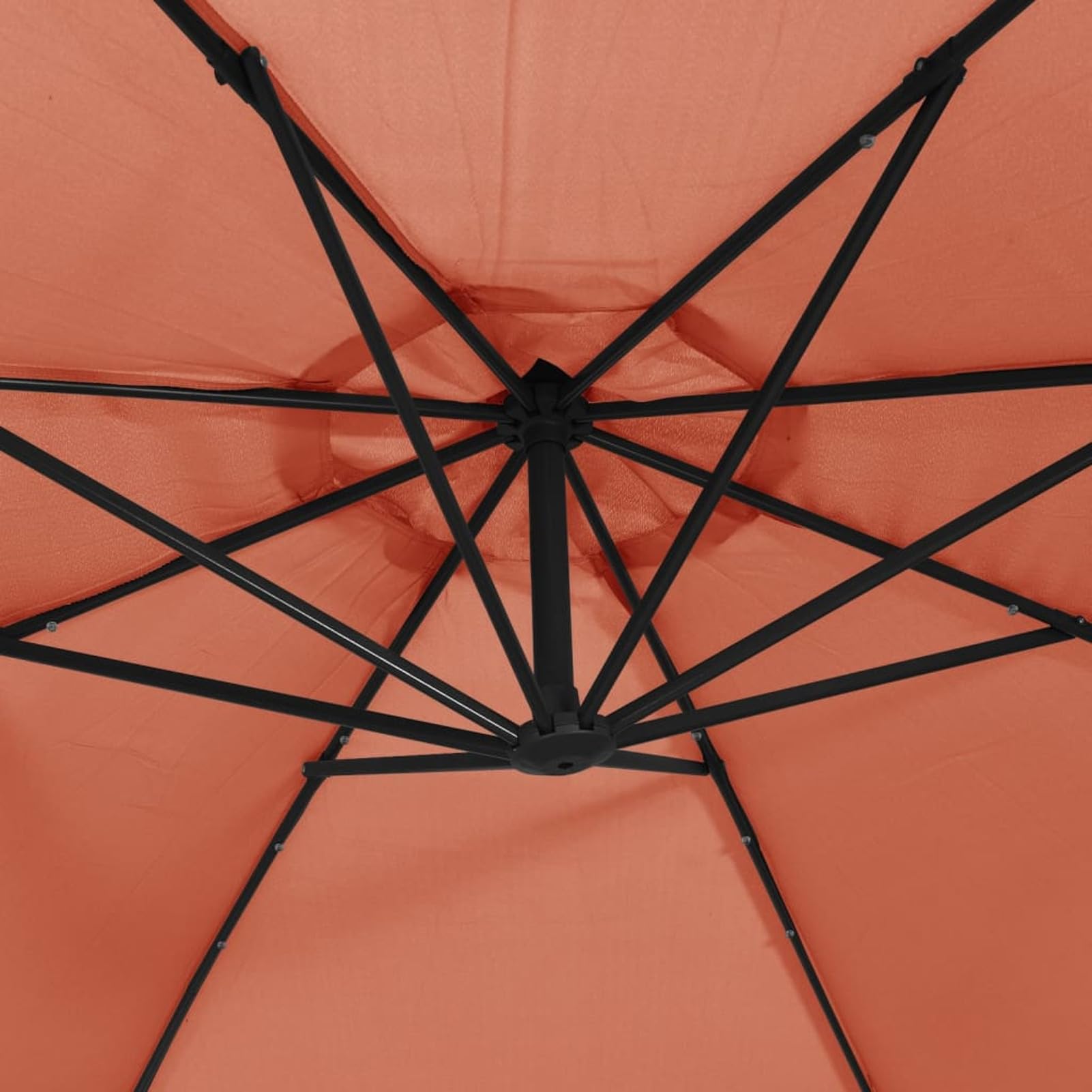 Homgoday Sombrilla de jardín voladiza con Luces LED Terracota 350 cm Sombrilla Terraza Exterior, Sombrilla Jardín Grande Orientable Jardín Parasol Balcón