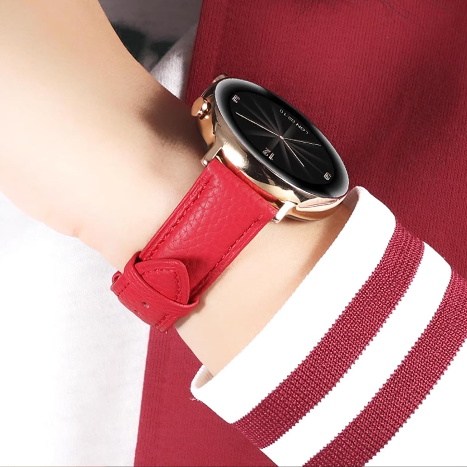 Genuine Leather Watch Band Hand-Stitched Texture Padded Italian Leather Strap Quick Release 12mm 13mm 14mm 15mm 16mm 17mm 18mm 19mm 20mm 21mm 22mm 23mm 24mm Replacement Band for Women Men