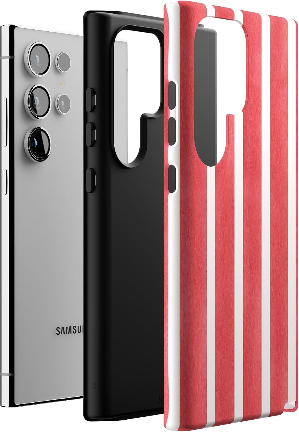 Casely Galaxy S24 Ultra Case | East Coast Summer | Red Stripes | Essential Slim Dual-Layer Protective Design