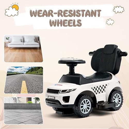 Miniatura 9 de OLAKIDS Coche de empuje 4 en 1, cochecito para niños pequeños, juguete deslizante para caminar con bocina, música, luces, manija de barandillas