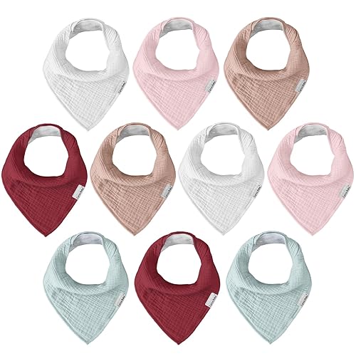 Miniatura 33 de Baberos tipo bandana para bebés para niños y niñas, súper suaves, unisex, paquete de 12 baberos de algodón orgánico absorbentes para dentición y