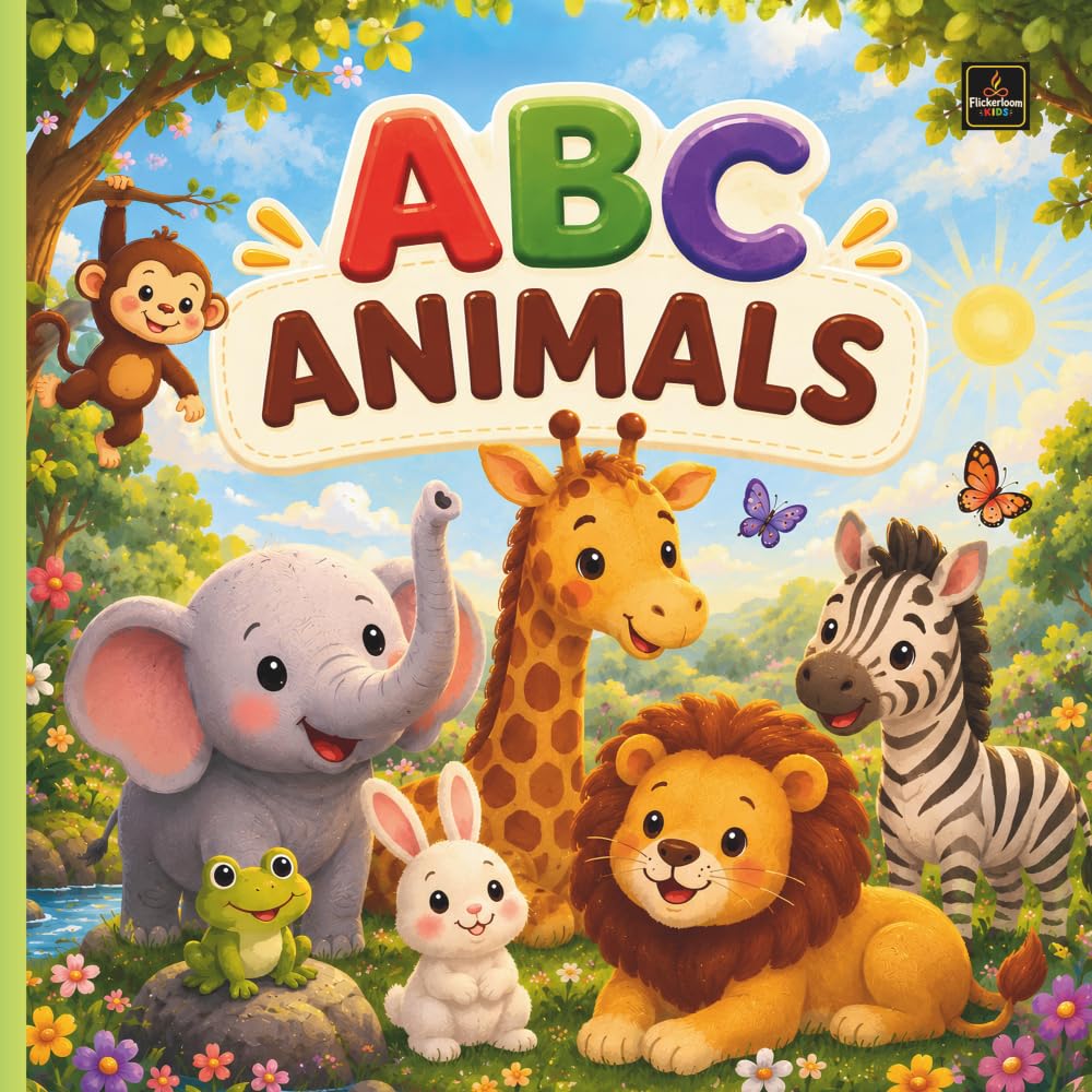 ABC With Animals: Learn Letters A to Z with Cute Friendly Animals (Flickerloom ABC Adventure)