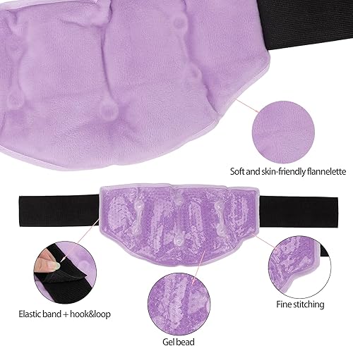 Miniatura 7 de Envoltura de hielo para el cuello, compresa fría y caliente, para aliviar el dolor, reutilizable, con cuentas de gel refrescante para el cuello