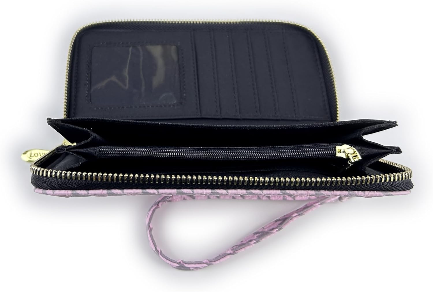 Women's Wallet Credit Card Clutch Wristlet Clutch Wallet Zipper Wallet For Women(B-Pink) - Image 4