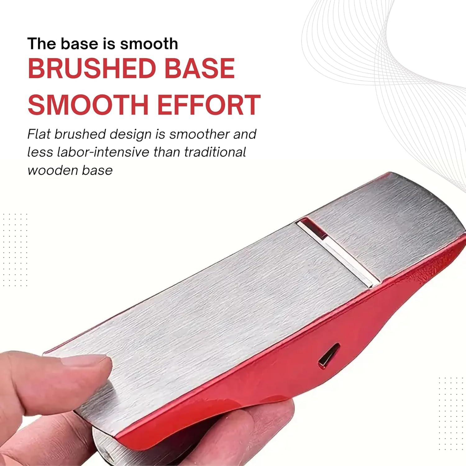 ISC Mini Iron Steel Block Plane 5 Inch – Heavy Duty Carpenter Wood Planer Randa with Adjustable Sharp Blade – Hand Planer Tool for Cross-Grain & Fine Woodworking (Red) 2