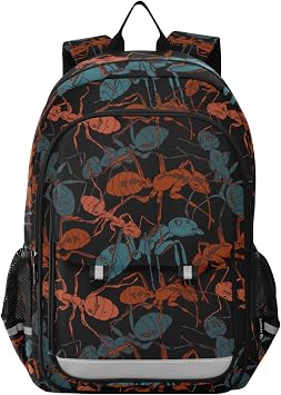 Many Ants Backpack, School Backpack Lightweight Laptop Backpack Students Book Bag and Reflective Stripes