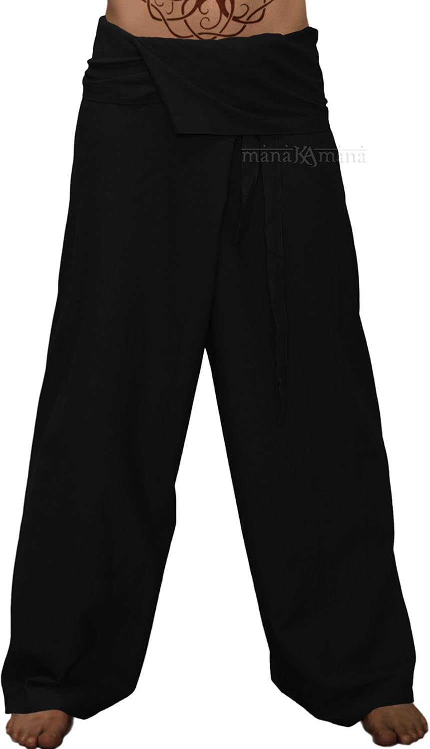 Thai Fisherman Pants Pure Cotton Yoga Pants Plain Color Men/Women - Thai wrap Pants - Image 2