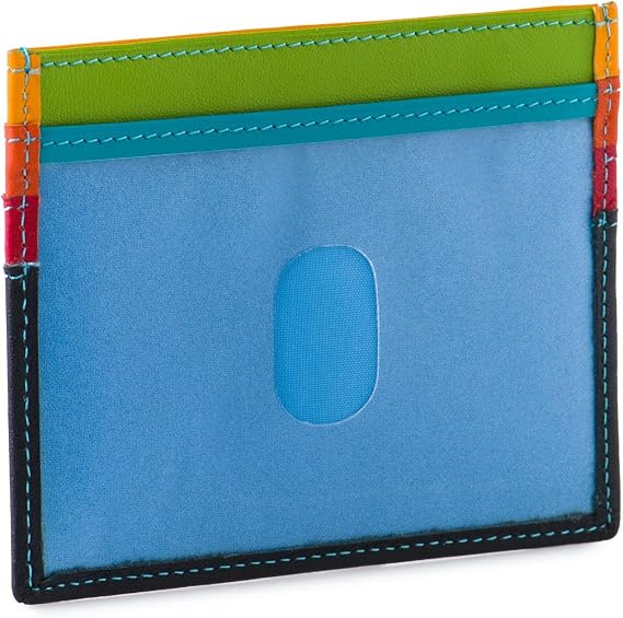 mywalit Multi-Color Leather Credit Card Holder | 3 Card Slots & ID Window Wallet