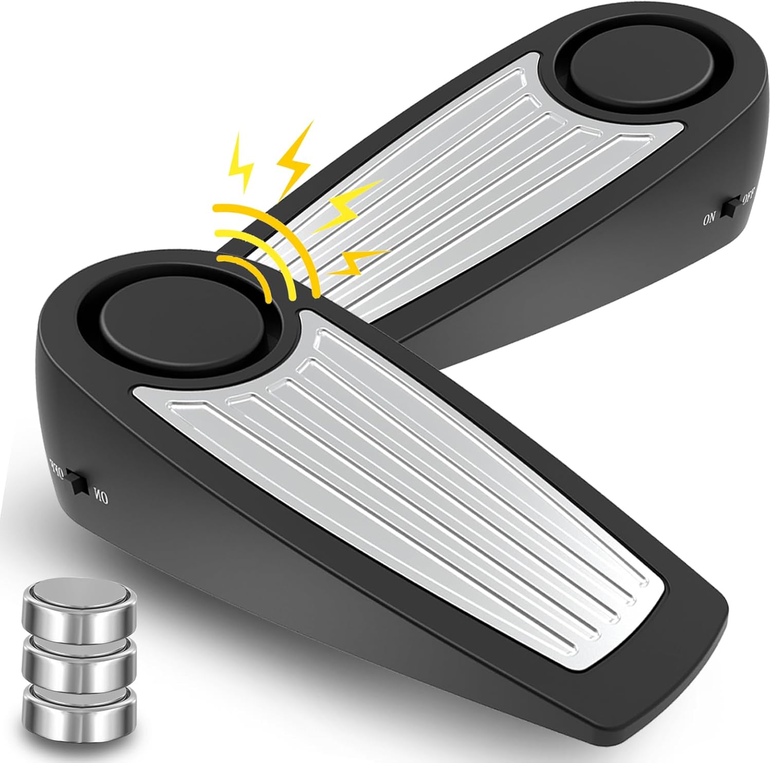 Alarmas de tope de puerta mejoradas de 130 dB, sirena de alerta de intruso, tipo montaje en suelo, dispositivos de seguridad de goma para el hogar,