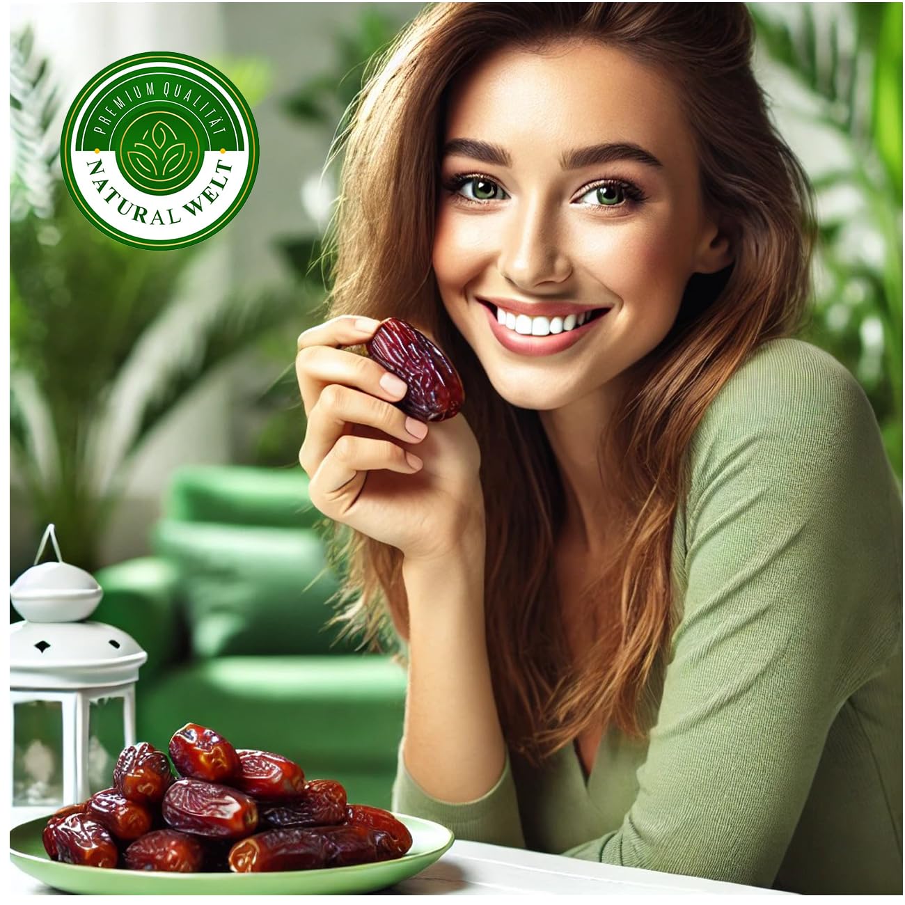 NATURAL MONDO Jumbo Medjool Datteri da 1 kg – Medjoul Premium | Dolce al miele da raccolto fresco | Ricco di fibre – ricco di potassio - succoso | 100% naturale | senza additivi | Vegano