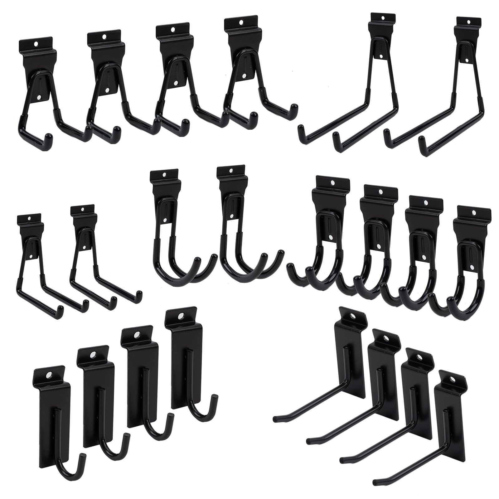 Slatwall Accessories - Ganchos de garaje resistentes para paneles de listones, ganchos para colgar en la pared, gancho para colgar en la pared, para escalera de bicicleta, sistema de almacenamiento