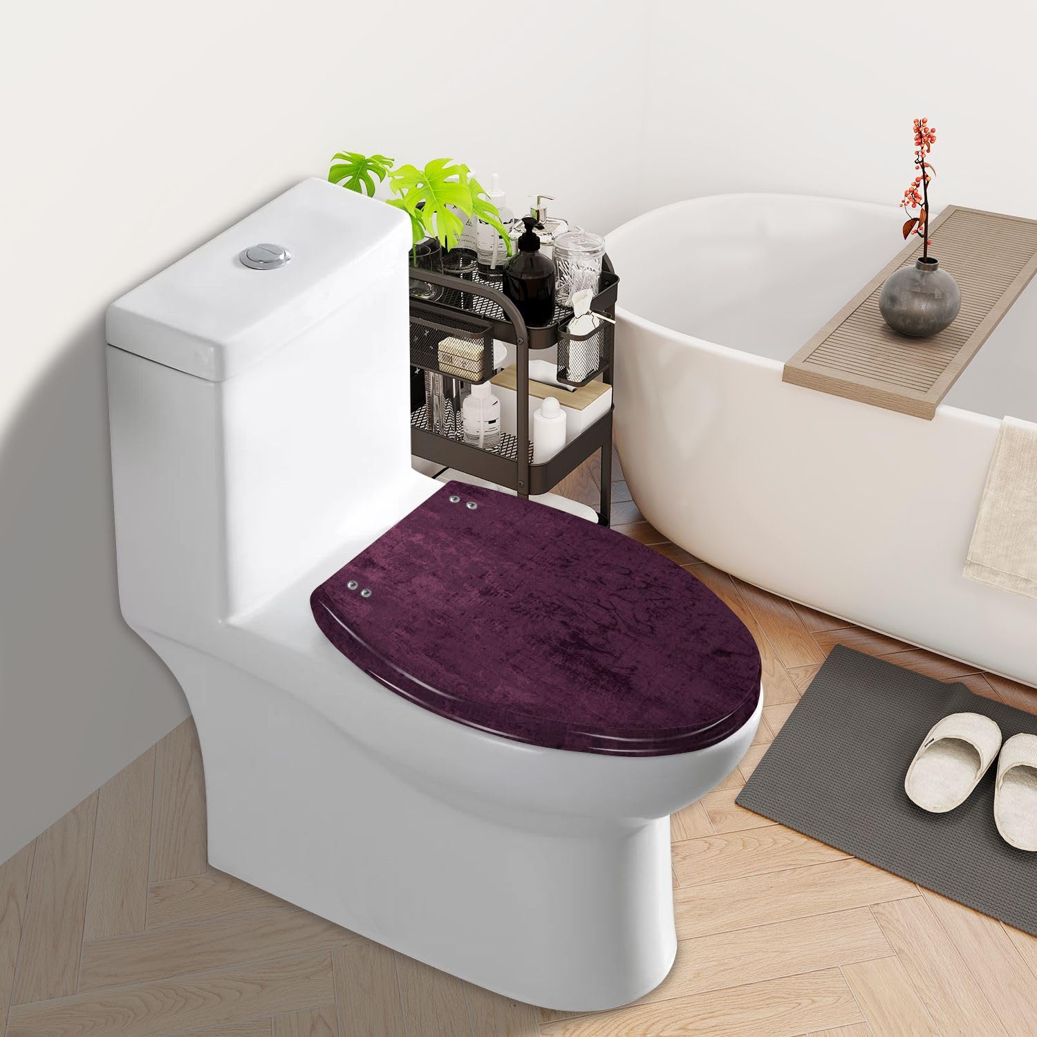 Asiento de inodoro alargado de resina para baño