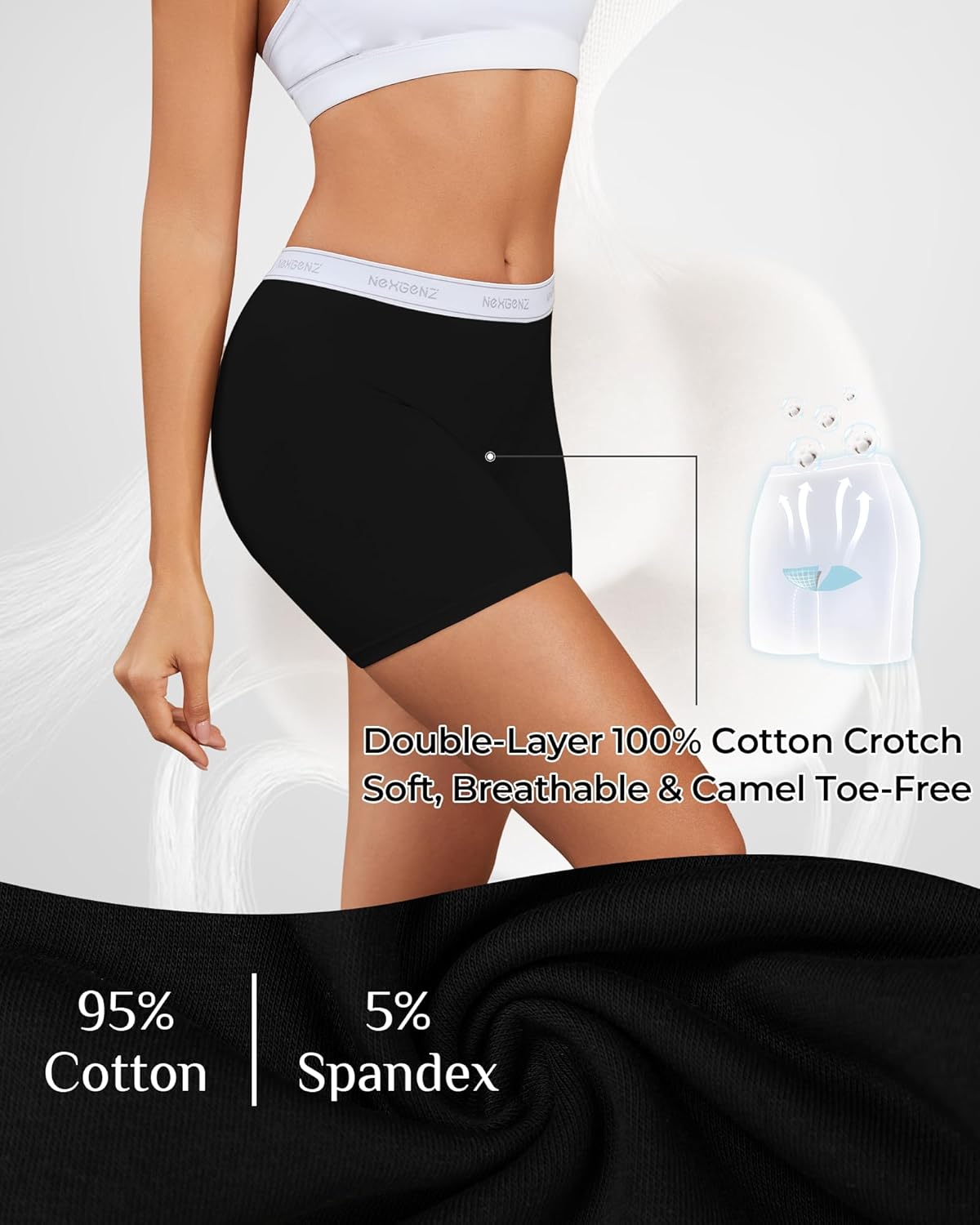 Cotton Boyshort Underwear for Women boxer briefs 4 Pack - Image 3