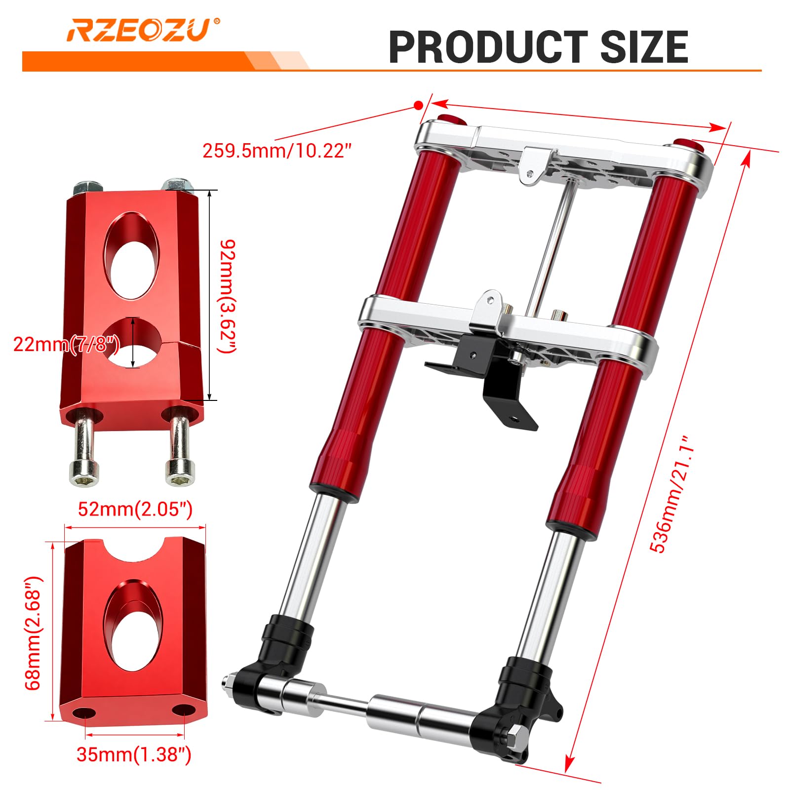 Amazon.com: RZEOZU Mini Bike Front Forks Suspension Kit Inverted