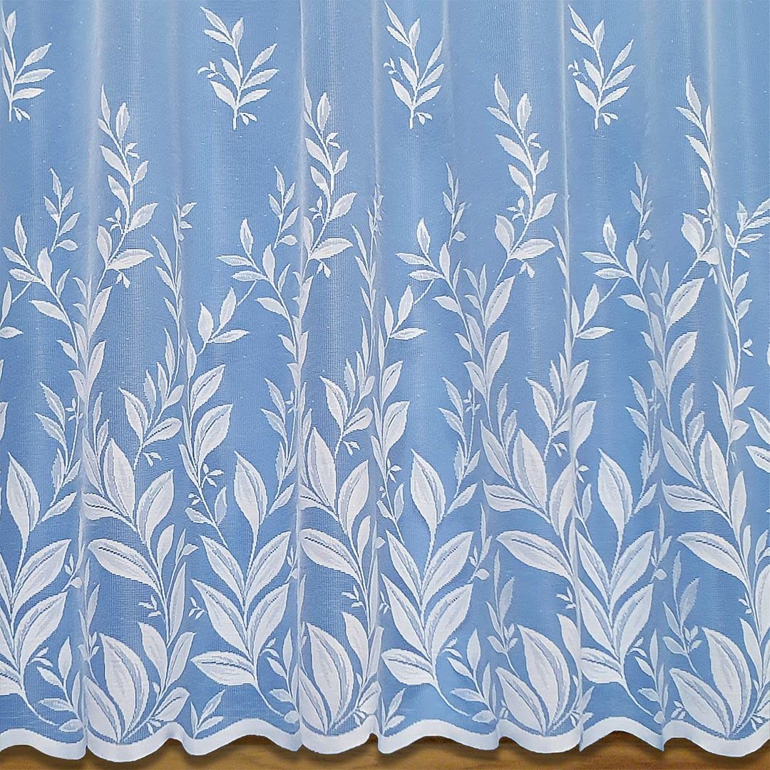John Aird Joanne Floral Net Curtain ~ Width Sold By The Metre (Drop: 81" (206cm))