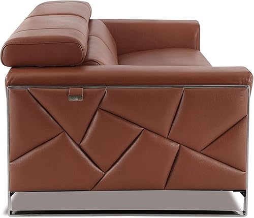 Miniatura 7 de Gianni Mid Century - Sofá biplaza de piel italiana moderna para sala de estar, sofá, camello