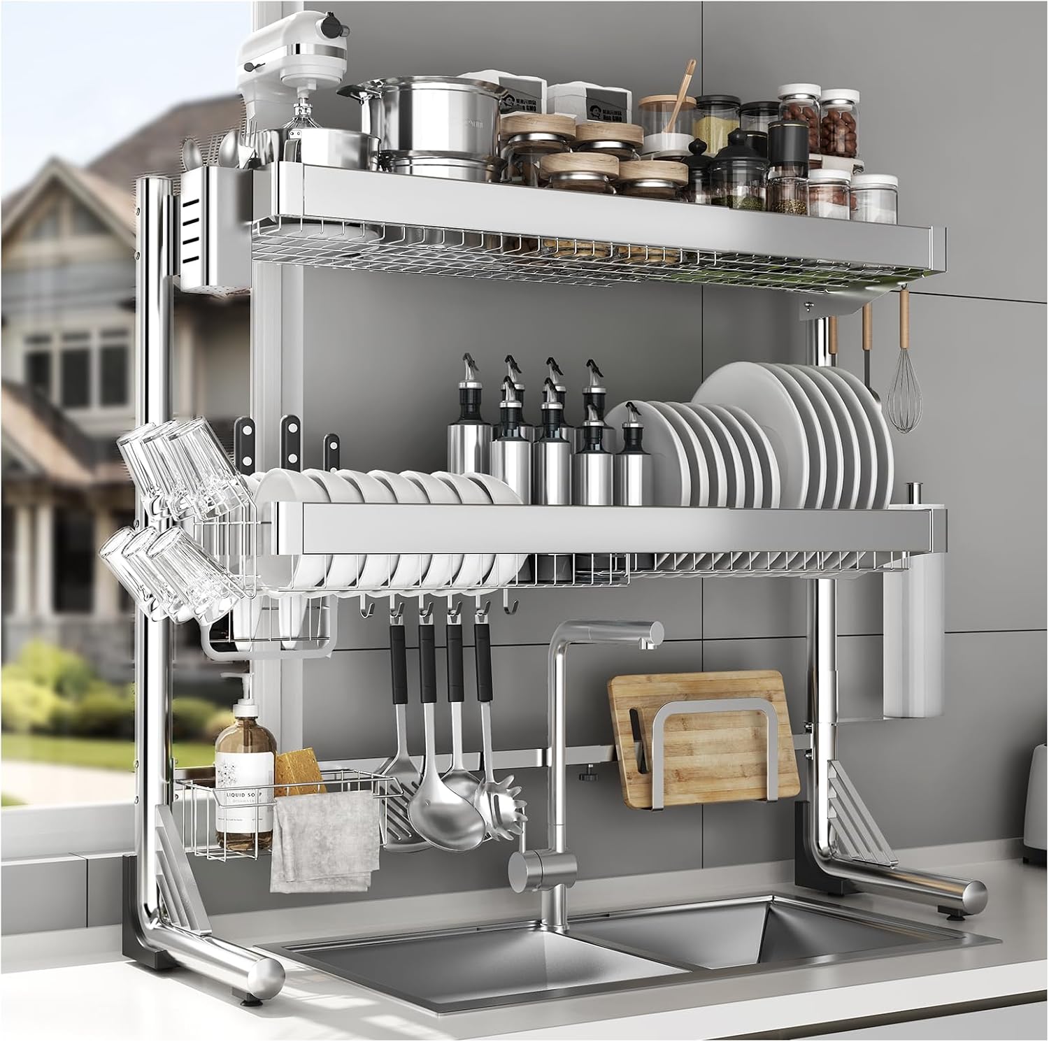 ステンレス作業台ワゴン ダスト2分別 幅50cm ディノスANAmall店