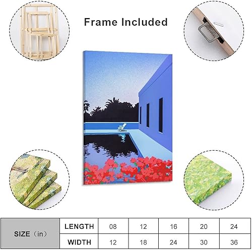 Miniatura 2 de Hiroshi Nagai - Arte de pared - Pinturas de paisajes tropicales modernos y surrealistas, póster de 2 obras de arte, póster impreso para pared,