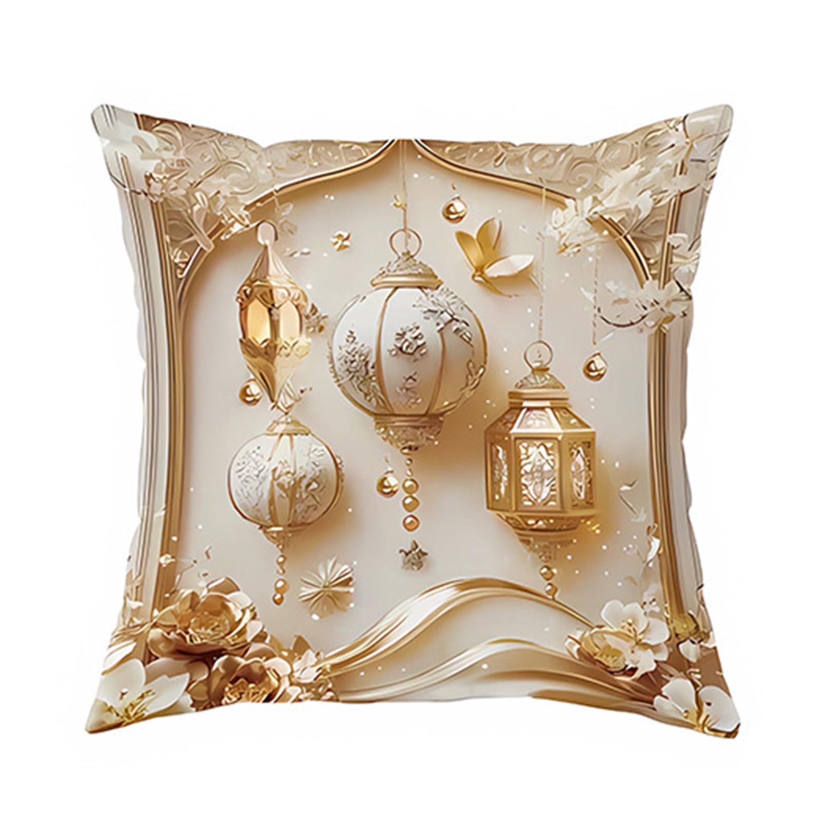Elnwnnkc Cushion Cover Features Gold Moons Ethnic Designs Soft Short Plush 45x45cm Print for Any Room Soft Pillowcase