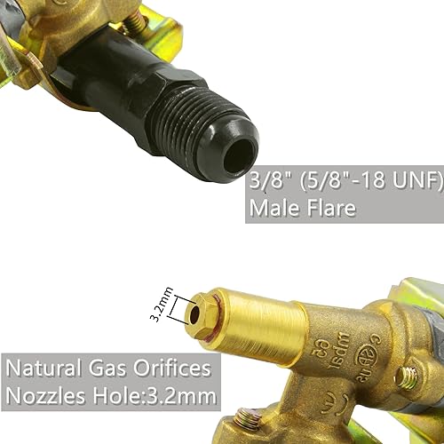 Miniatura 4 de MCAMPAS Válvula de control de quemador de gas con boquillas de orificio de gas LP Kit de conversión para fogatas Outland Living Firebowl Mega