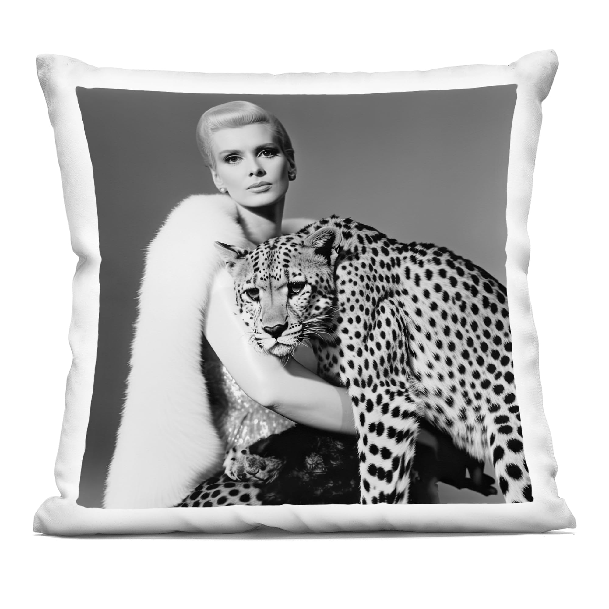 Stupell Industries Cat Woman Cheetah Portrait Decorative Printed Throw Pillow, design by Sasha