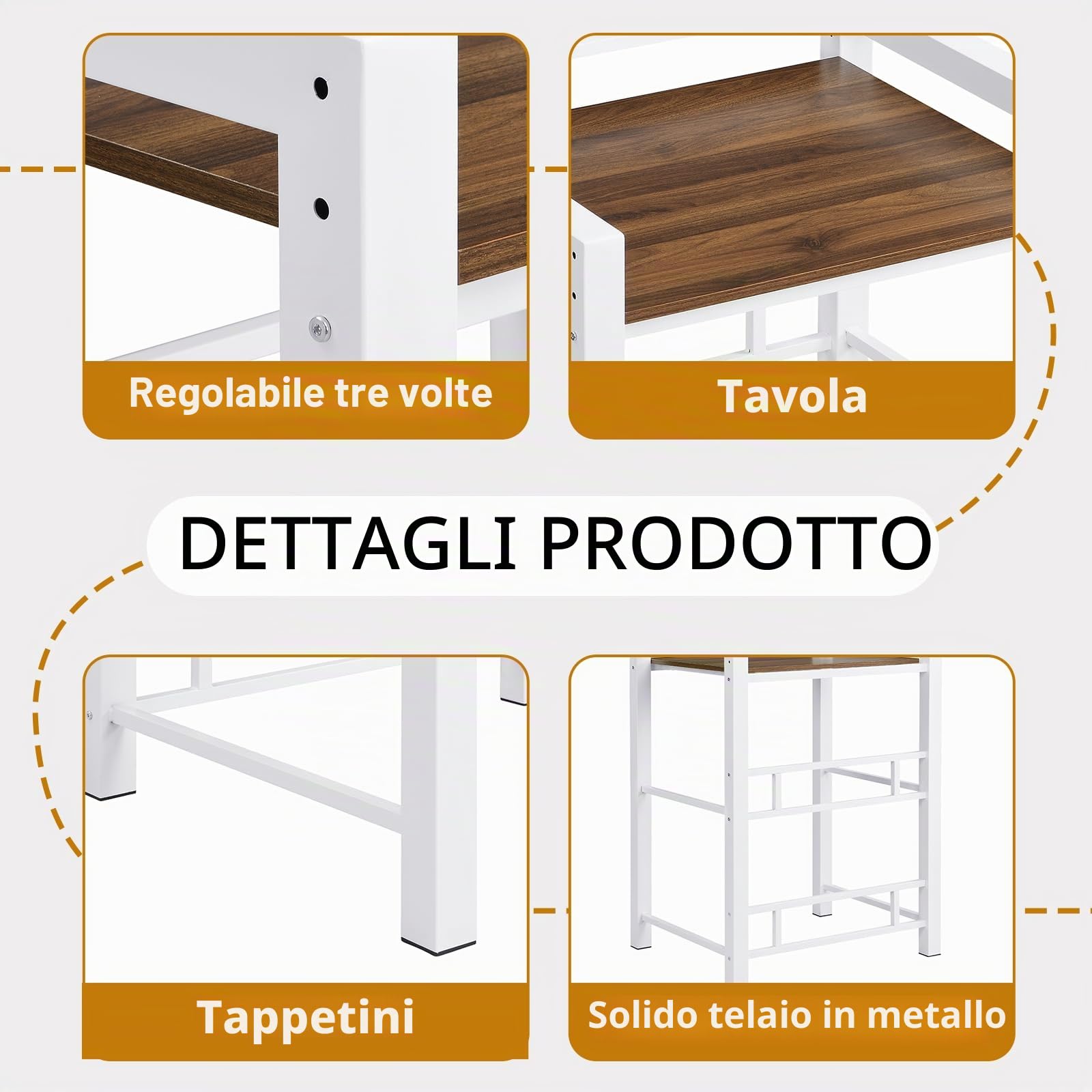 Mobile Lavatrice e Asciugatrice, 3 Regolabile in Altezza, Kit di impilamento per Lavatrice e Asciugatrice a Caricamento Frontale, Mobile Lavatrice, Capacità di carico 300 kg (Bianco)