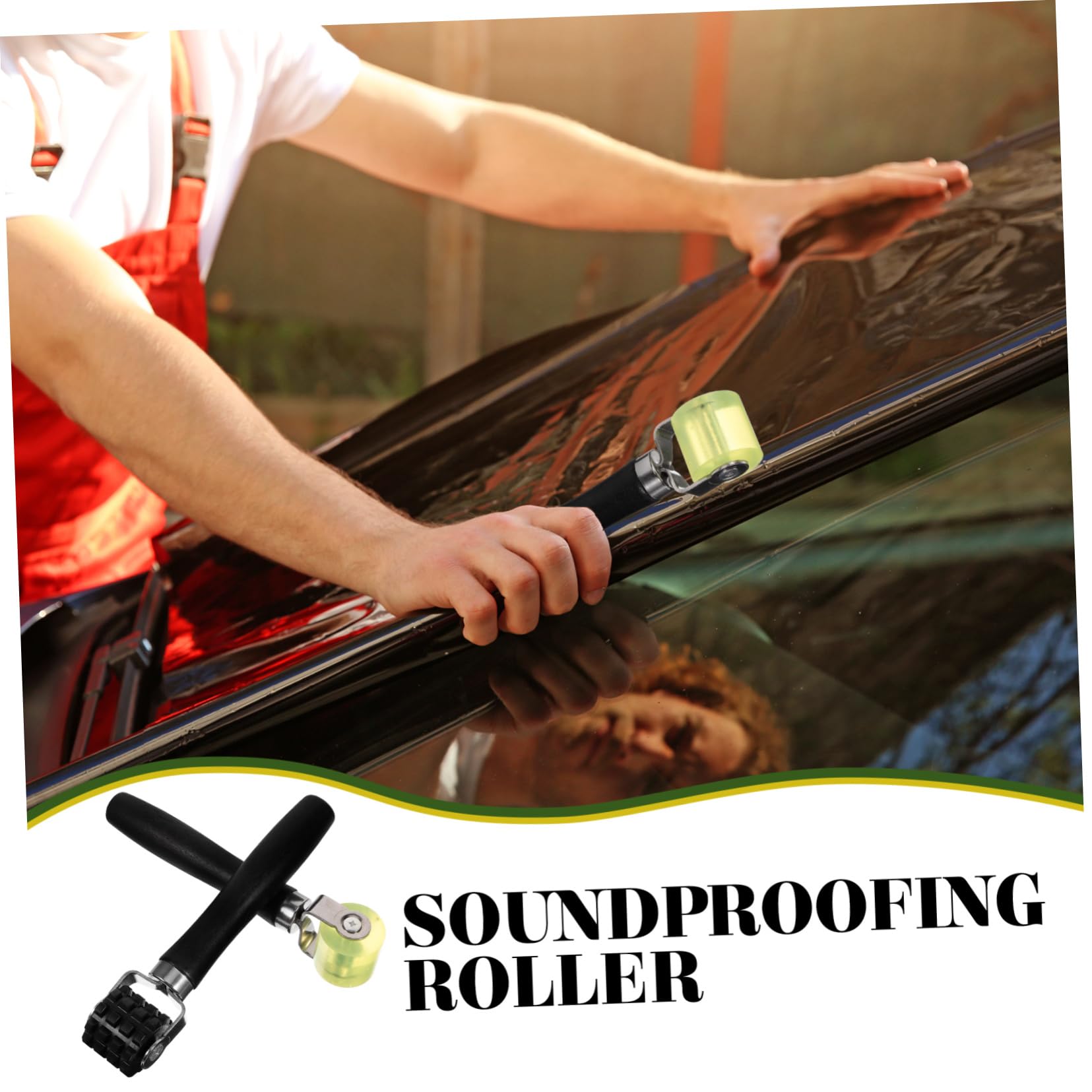 Rouleau D'isolation Acoustique en Bois et Plastique Noir 2 Pièces pour Installation Facile et Déroulement Fluide Lors de L'insonorisation Automobile