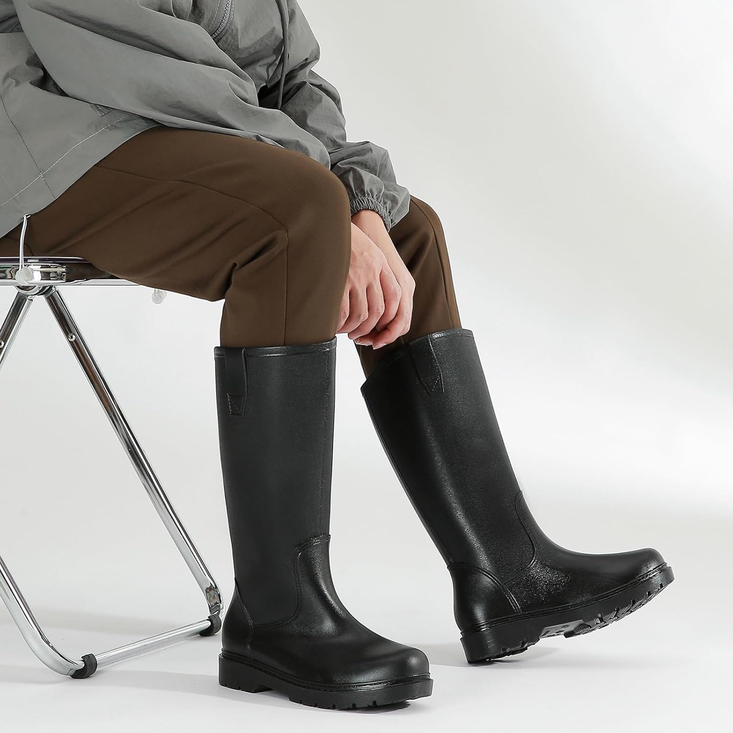 RIUETAR Rain Boots for Men, Comfort Waterproof Rubber Boots Mens Durable Anti-Slip Mud Garden Boots for Hunting Gardening Farming Fishing, Wide Calf Raining Shoes Outdoor Work Boots - Image 8