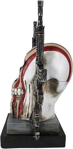 Miniatura 6 de Ebros Gift Bandera patriótica de Estados Unidos con estrella de Estados Unidos, calavera con 2 rifles de pistola, figura decorativa, macabra