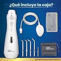 Vista 4 de Waterpik Irrigador dental avanzado 2.0 inalámbrico para dientes, encías, brackets, cuidado dental con bolsa de viaje y 4 puntas, aceptado por