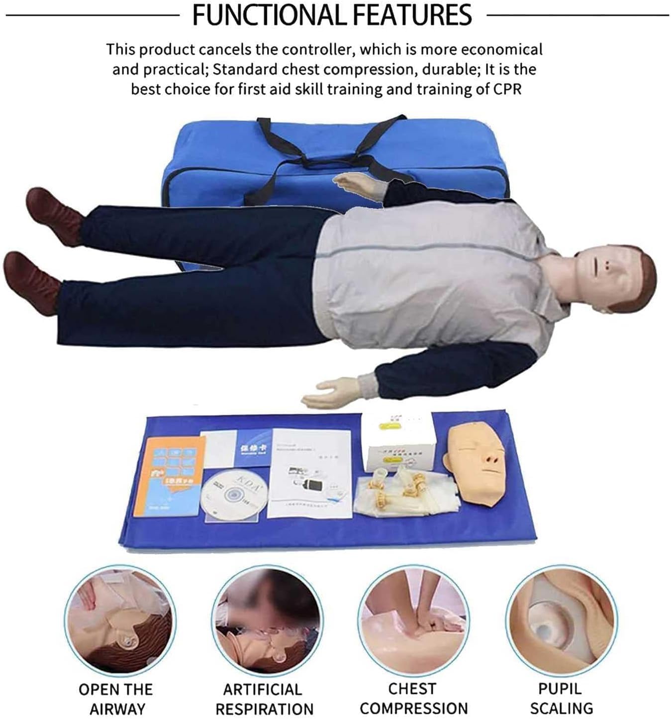 Mannequin CPR Training Mannequin Ganzkörper-Erwachsene CPR Training Mannequin, CPR Training Dummy für Erste-Hilfe-Ausbildung und medizinischen Unterricht Kit für Ärzte und Krankenpflege