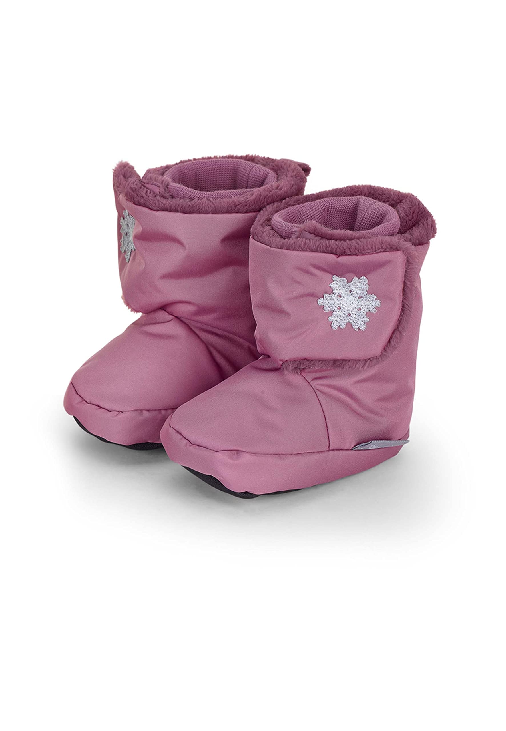 Sterntaler Baby Girl Snowflake Baby Shoes - Baby Boots, Baby Boots - Mid-Top Baby Shoes Breathable with Plastic Sole - Pink, Pink, 0.5 UK Child